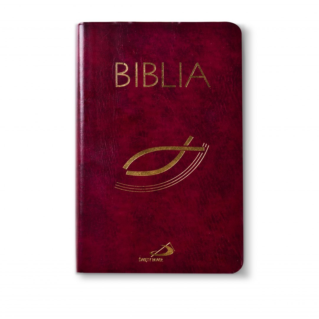 BIBLIA z kolorową wkładką - oprawa miękka, bordowa - PISMO ŚWIĘTE