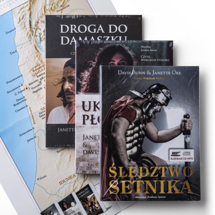 AUDIOBOOKI CD-MP3: PAKIET PREZENTOWY - Trylogia KROKI WIARY: Ukryty Płomień + Śledztwo Setnika + Droga do Damaszku- Janette Oke