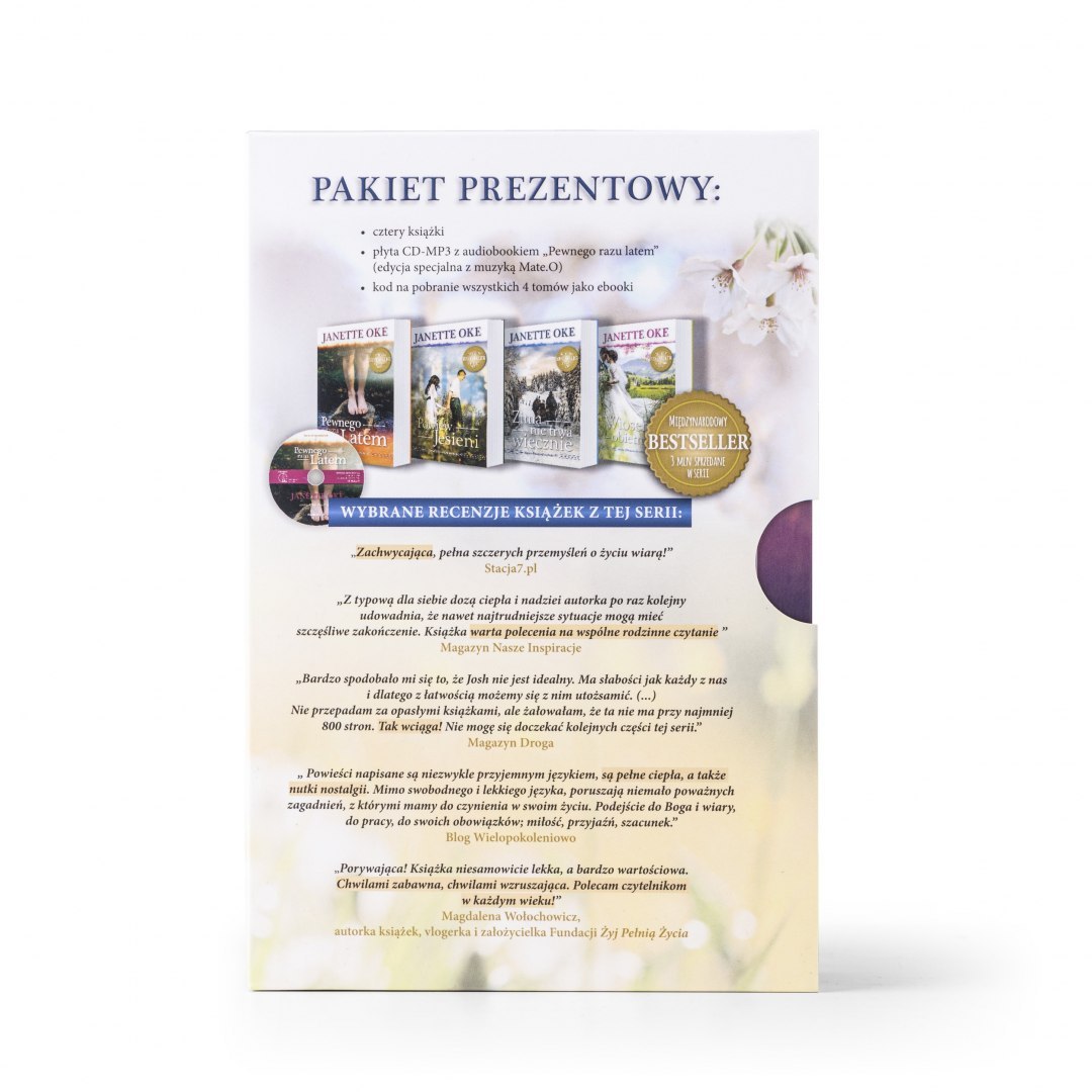PAKIET PREZENTOWY #PragnieniaSerc: Pewnego razu latem + Powiew jesieni + Zima nie trwa wiecznie + Wiosenna obietnica + audiobook PAKIET PREZENTOWY #PragnieniaSerc: Pewnego razu latem + Powiew jesieni + Zima nie trwa wiecznie + Wiosenna obietnica + audiobook