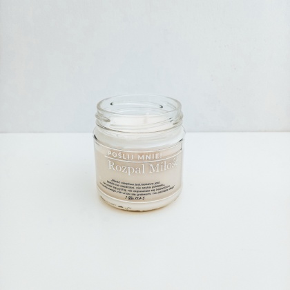 Świeca sojowa ROZPAL MIŁOŚĆ (1 Kor 13,4-5) - zapach granatu