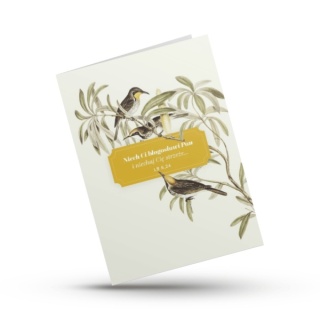 Kartka składana- Niech Ci błogosławi Pan - ptaszki