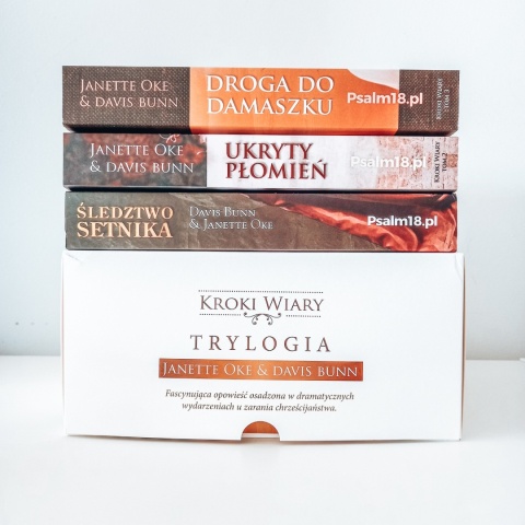 PAKIET PREZENTOWY: Śledztwo Setnika + Ukryty Płomień + Droga do Damaszku - Trylogia KROKI WIARY - Janette Oke & Davis Bunn